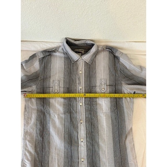 "Rare Vintage" Brand Men's Western Rodeo Shirt Grey Stripe Pearl Snaps Sz Large - Picture 10 of 12
